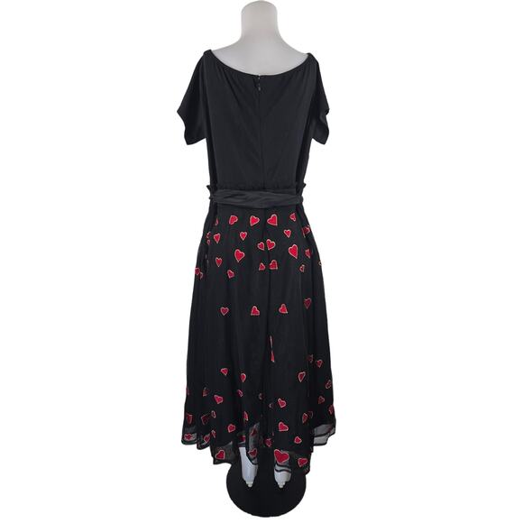 Wayward Fancies Eshakti Black Red Heart Design Women's Dress XL - 18 - Picture 3 of 5